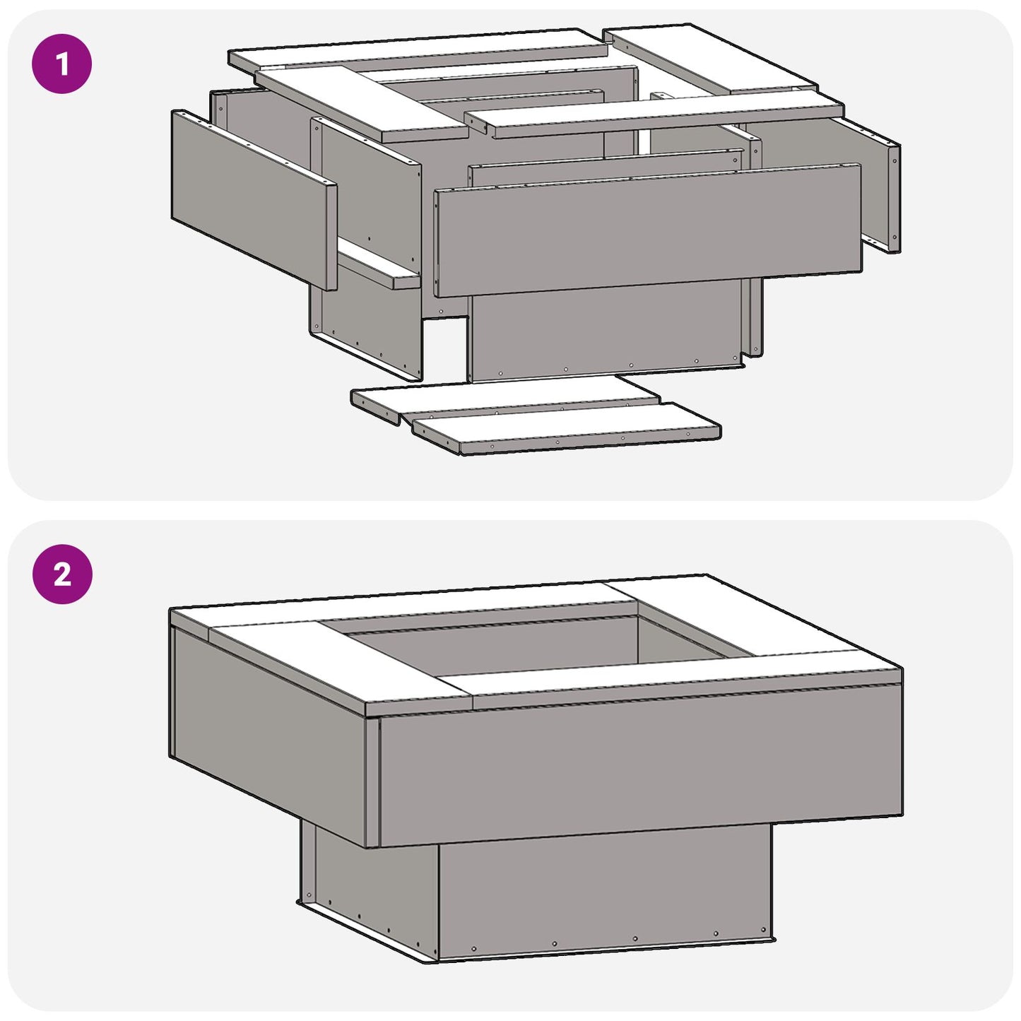 Feuerplatz Braun 60 x 60 x 30 cm Witterungsbeständiger Stahl