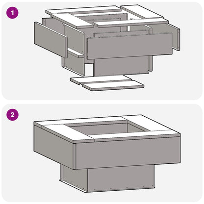 Feuerplatz Braun 60 x 60 x 30 cm Witterungsbeständiger Stahl