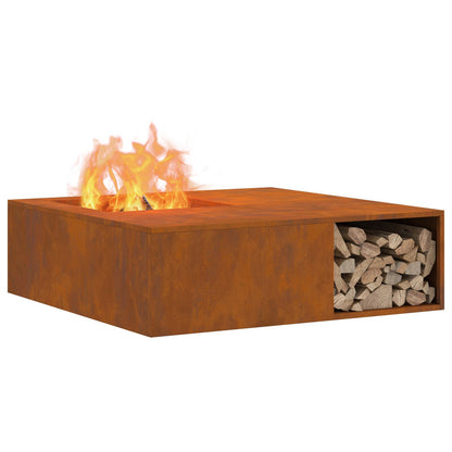 Feuerplatz Braun 100 x 100 x 30 cm Witterungsbeständiger Stahl