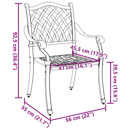 Gartenstuhl 2 pcs Grün 56 x 55 x 92,5cm Aluminium