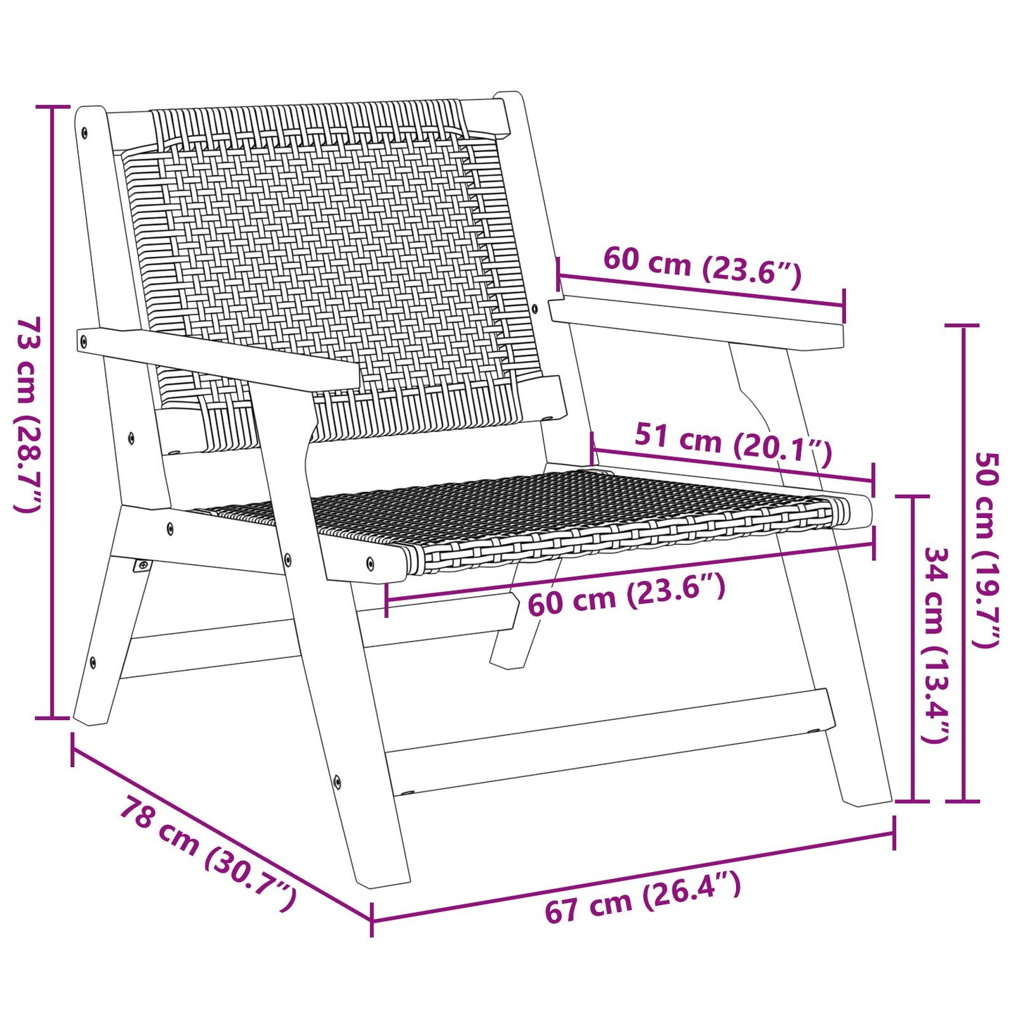 gartenmöbel 2 pcs Schwarz 67 x 78 x 73 cm Massivholz Akazie
