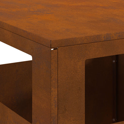 Feuerplatz Braun 35 x 35 x 100 cm Witterungsbeständiger Stahl