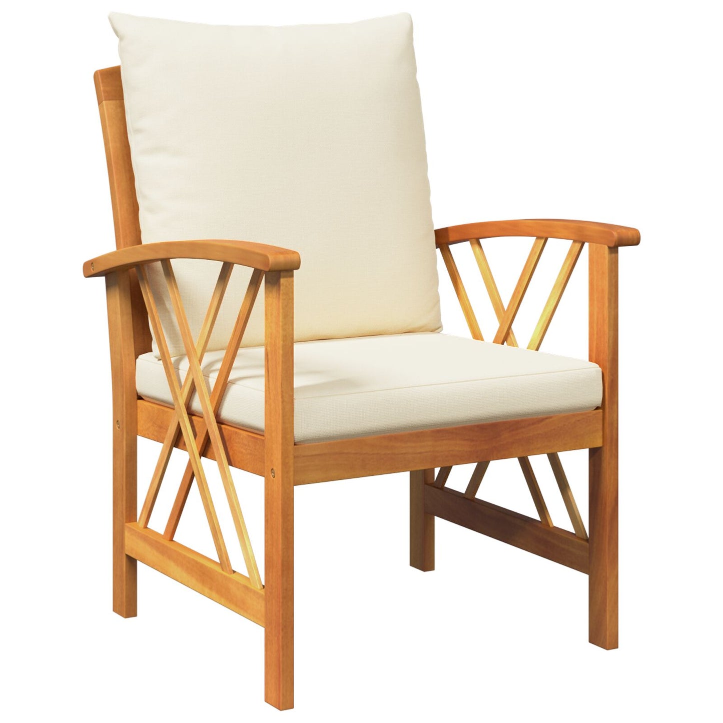 Garten-Sofa-Set mit Kissen 3 pcs Braun Massivholz Akazie