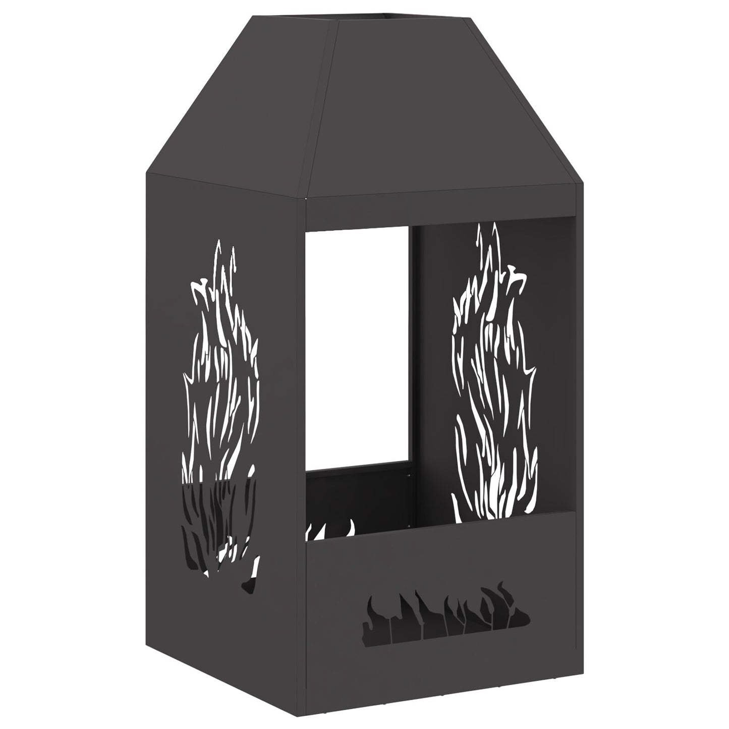 Feuerplatz Schwarz 50 x 50 x 100 cm Kaltgewalzter Stahl