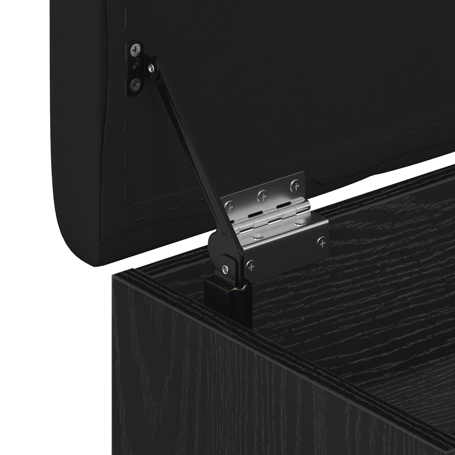 Sitzbank mit Stauraum Schwarz Eichen-Optik 62 x 42 x 45 cm