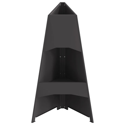 Feuerplatz Schwarz 50 x 50 x 95 cm Kaltgewalzter Stahl