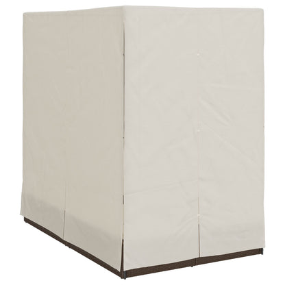 Doppelte Sonnenliege mit Dach Braun 205 x 129 x 200 cm