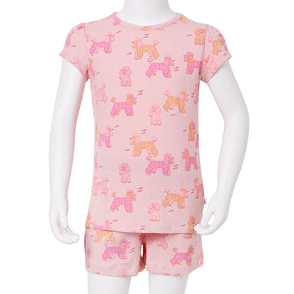 Kinderpyjama mit Kurzen Ärmeln Hellrosa 140