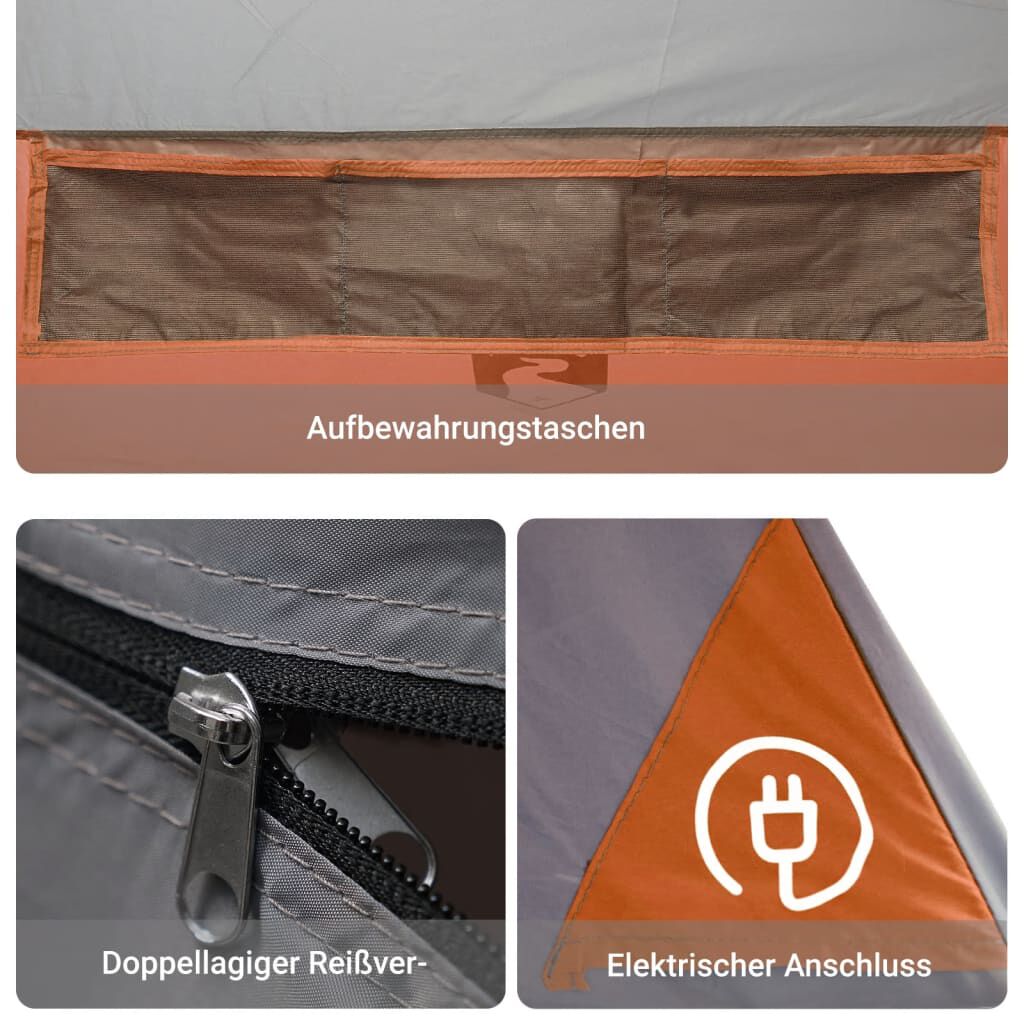 Tipi-Campingzelt 7 Personen Orange Wasserdicht