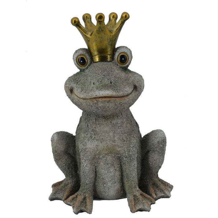 Froschkönig sitzend aus Polyresin 26cm