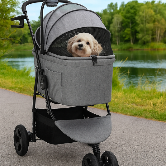 Faltbarer Haustierwagen Grau 78 x 54 x 101 cm 600D Oxford Stoff