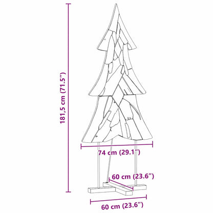 Weihnachtsbaum mit Ständer Braun 180 cm Massivholz Teak