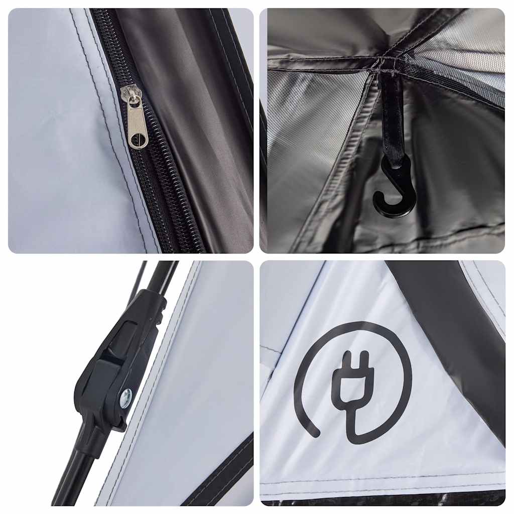 Kuppel-Campingzelt 3 Personen Weiß Verdunkelt Quick Release