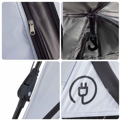 Kuppel-Campingzelt 3 Personen Weiß Verdunkelt Quick Release