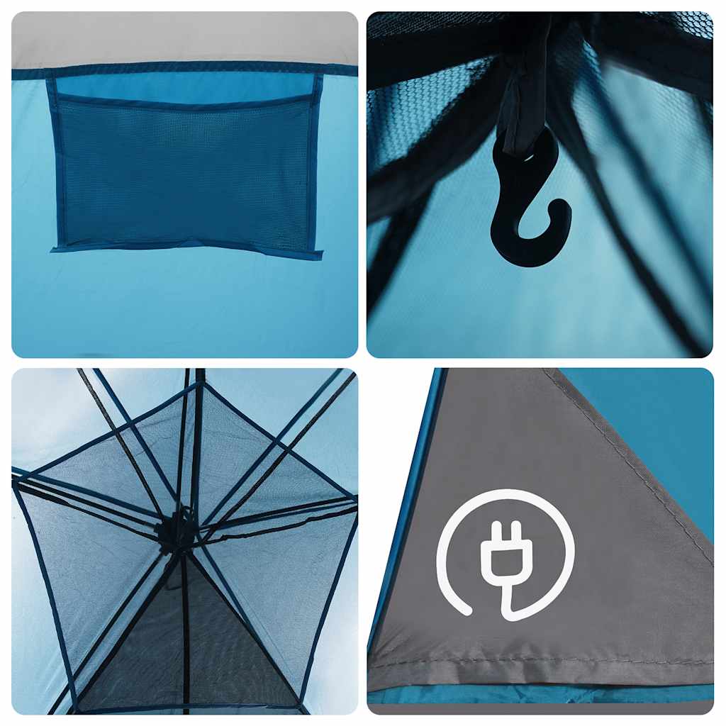 Tunnel-Familienzelt 8 Personen Blau Wasserdicht