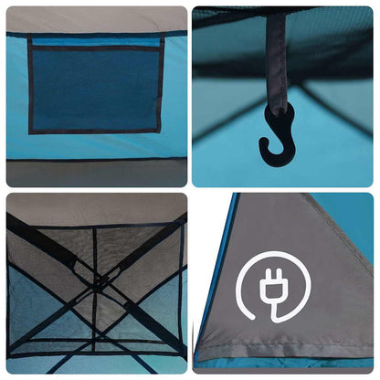 Familienzelt für 6 Personen Blau Wasserdicht