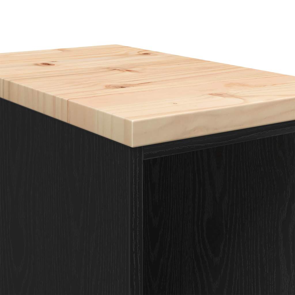 Garagenschränke 2 Stk. Schwarz Holzwerkstoff