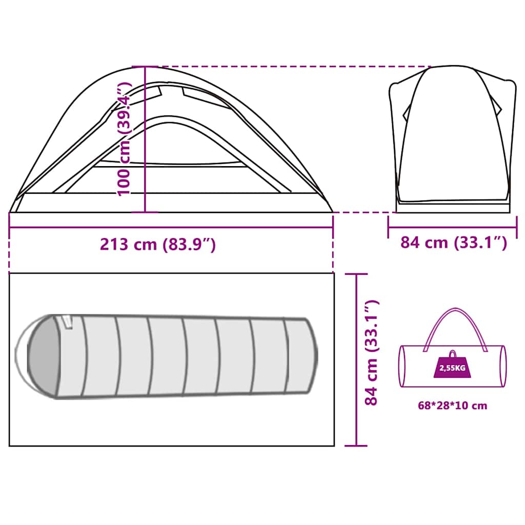 Campingzelt 1 Person Weiß Verdunkelungsstoff Wasserdicht
