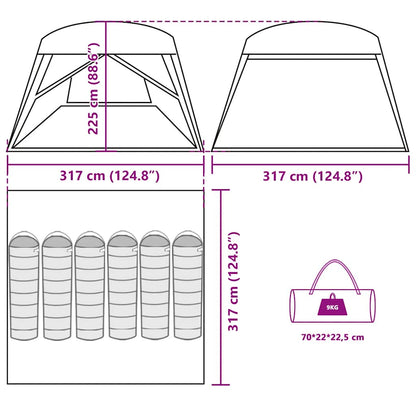 Familienzelt für 6 Personen Grau und Orange Wasserdicht