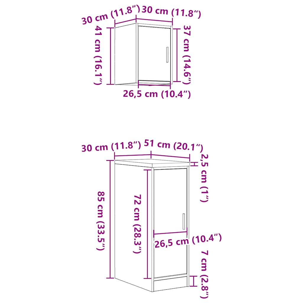 Garagenschränke 2 Stk. Räuchereiche Holzwerkstoff