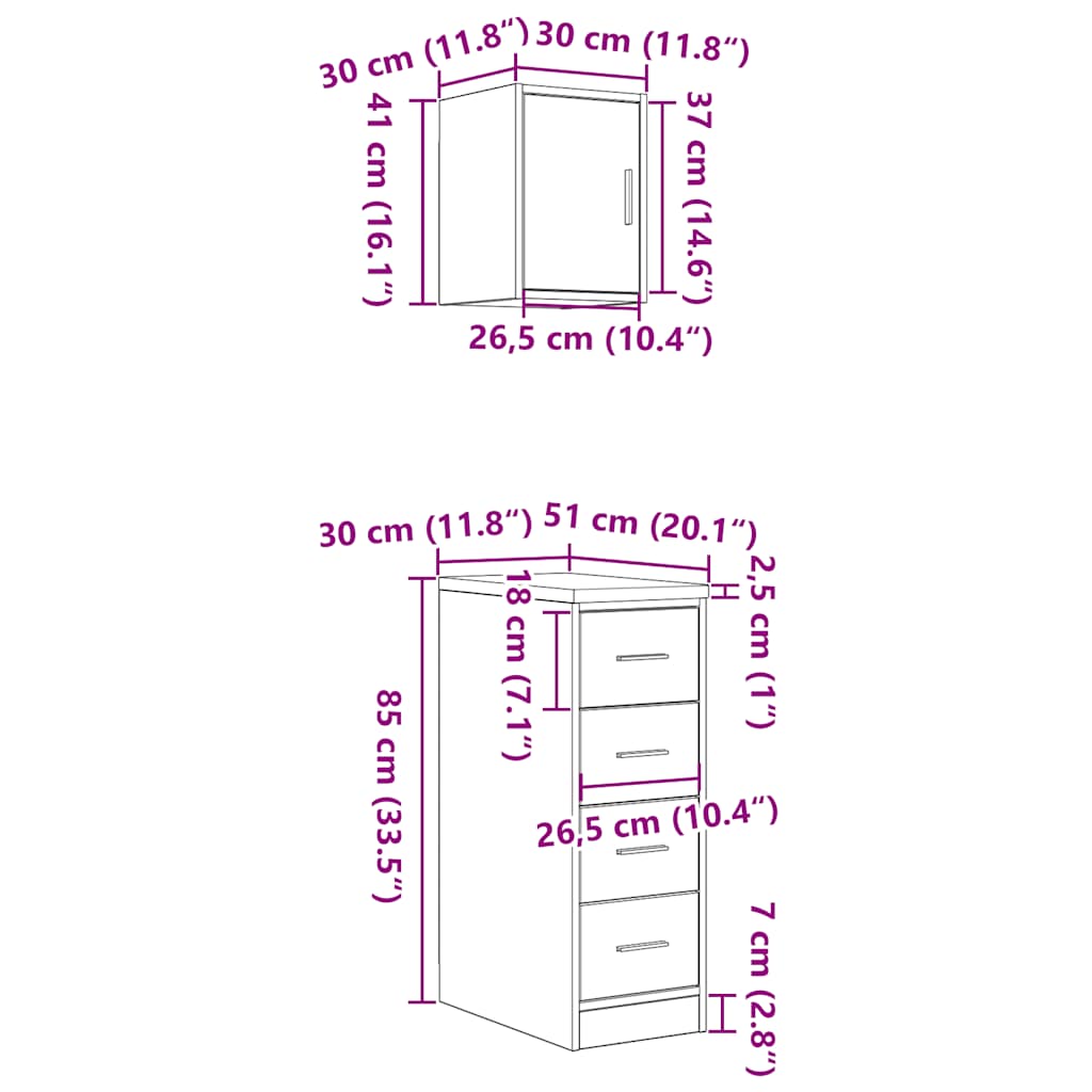 Garagenschränke 2 Stk. Braun Eichen-Optik Holzwerkstoff