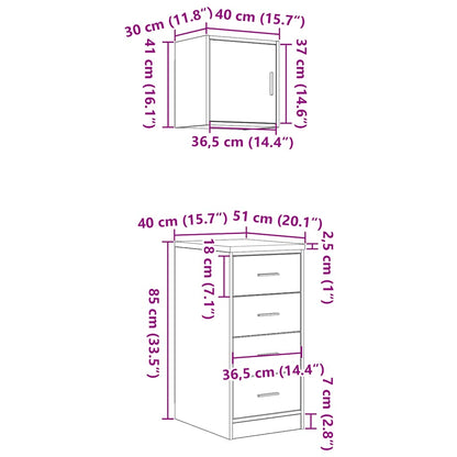Garagenschränke 2 Stk. Braun Eichen-Optik Holzwerkstoff