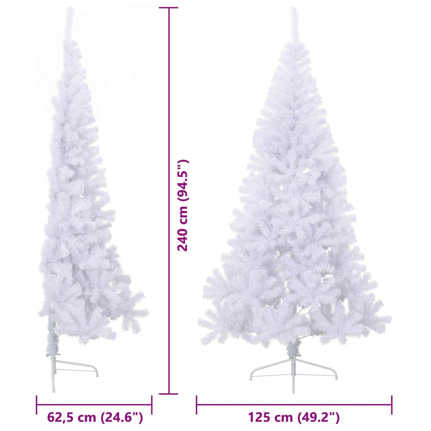 Künstlicher Weihnachtsbaum Weiß 240 cm PVC und Stahl