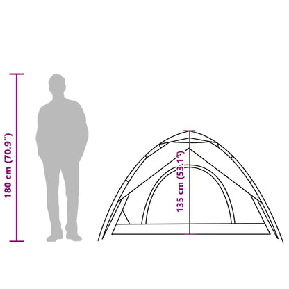 Kuppel-Campingzelt 3 Personen Weiß Verdunkelt Quick Release