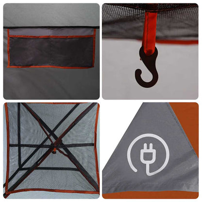 Campingzelt 5 Personen Grau und Orange Wasserdicht