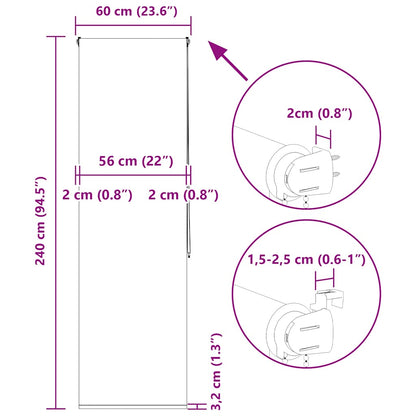 Duschrollo 60x240 cm Stoffbreite 56 cm