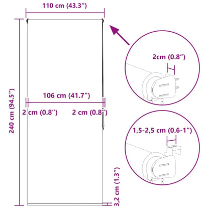 Duschrollo 110x240 cm Stoffbreite 106 cm