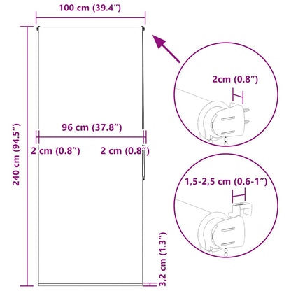 Duschrollo 100x240 cm Stoffbreite 96 cm
