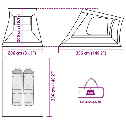 Autozelt 2 Personen Olivgrün Wasserdicht