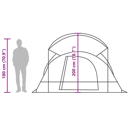 Tunnel-Familienzelt 8 Personen Grün Wasserdicht