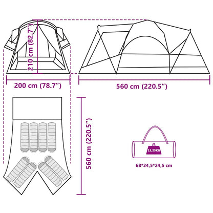 Tunnel-Familienzelt 8 Personen Blau Wasserdicht
