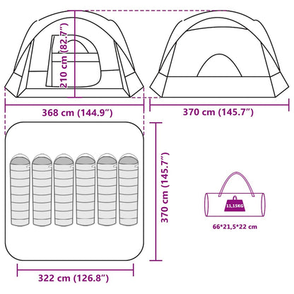 Familienzelt für 6 Personen Blau Wasserdicht