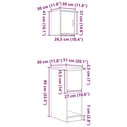 Garagenschränke 2 Stk. Schwarz Holzwerkstoff