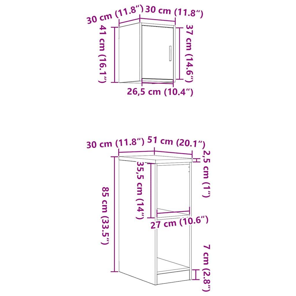 Garagenschränke 2 Stk. Grau Sonoma Holzwerkstoff