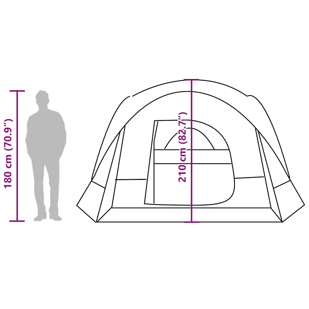 Familienzelt für 6 Personen Blau Wasserdicht
