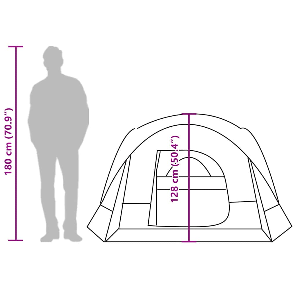 Campingzelt 4 Personen Blau Wasserdicht