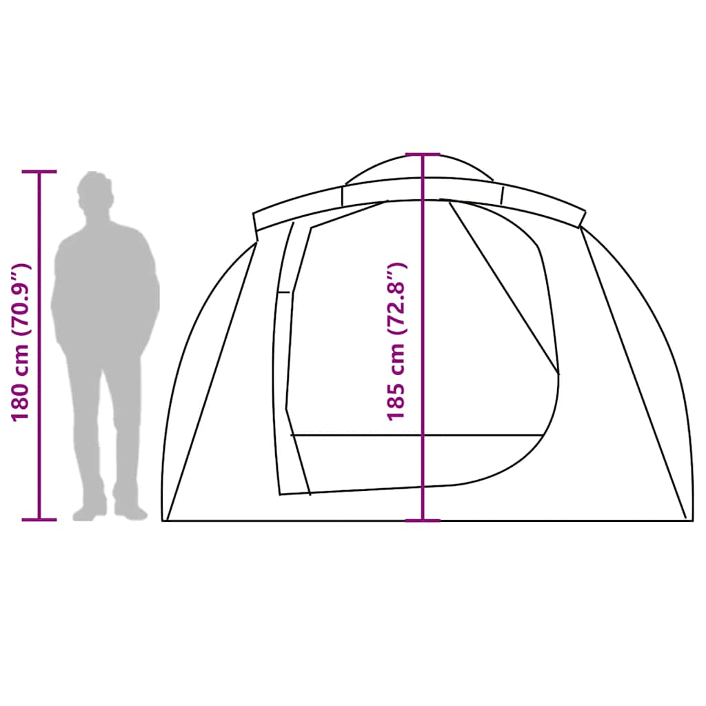 Tunnel-Familienzelt 6 Personen Grün Wasserdicht