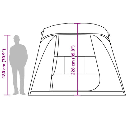 Campingzelt mit Vorzelt 5 Personen Grau und Orange Wasserdicht