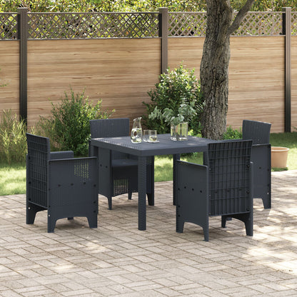 Garten-Esstisch Anthrazit 100 x 100 x 73 cm Poly-Rattan