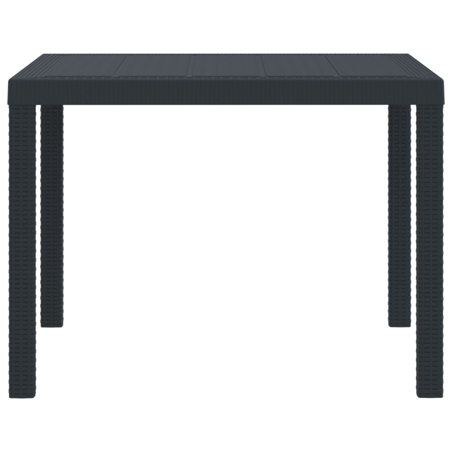 Garten-Esstisch Anthrazit 100 x 100 x 73 cm Poly-Rattan