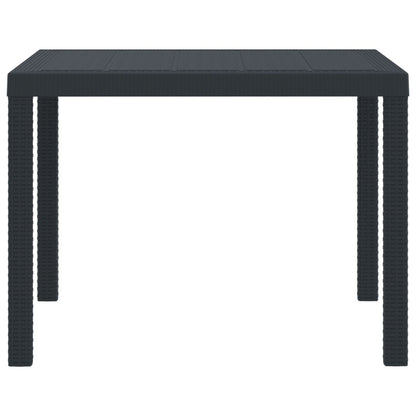 Garten-Esstisch Anthrazit 100 x 100 x 73 cm Poly-Rattan