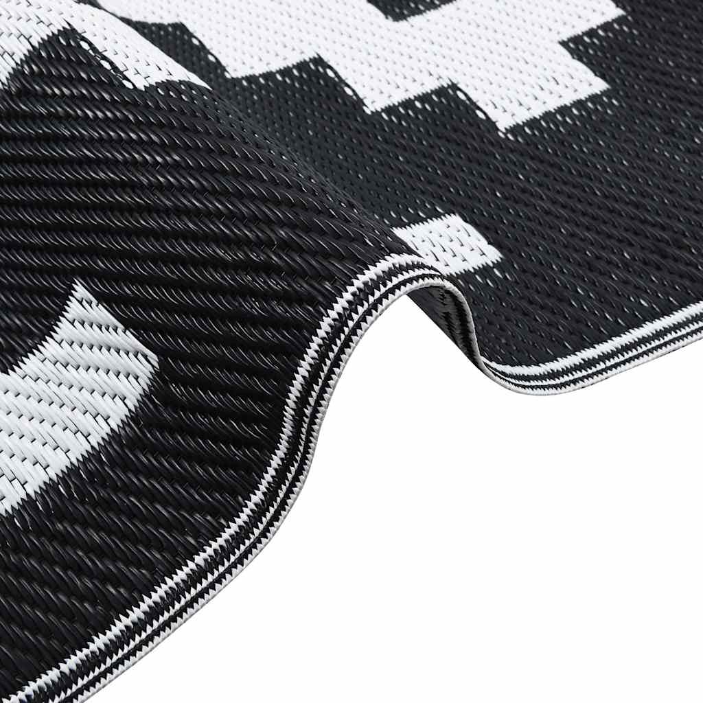 Outdoor-Teppich ARAKIL Weiß und Schwarz 190x290 cm PP