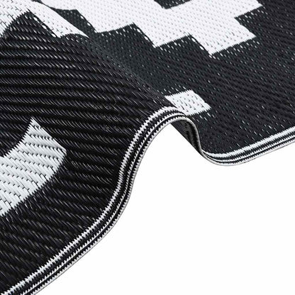 Outdoor-Teppich ARAKIL Weiß und Schwarz 190x290 cm PP