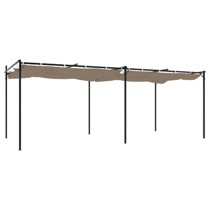 Pergola mit Schiebedach Taupe 589x292x230 cm
