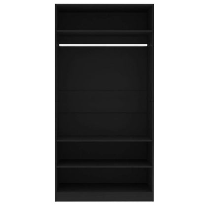 Kleiderschrank Schwarz 100x50x200 cm Holzwerkstoff