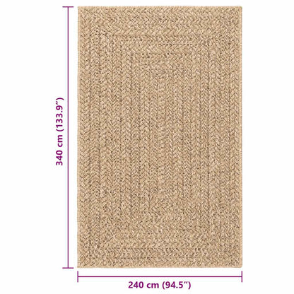 Teppich ZIZUR Beige 240x340 cm Jute-Optik Indoor und Outdoor